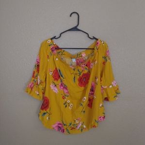 Old Navy Off The Shoulder Floral Summer Blouse